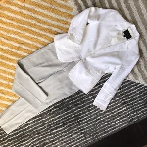 Banana Republic White Linen Blazer